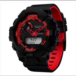 Activa X Invicta 56mm Digital Sport Watch Red Black NEW